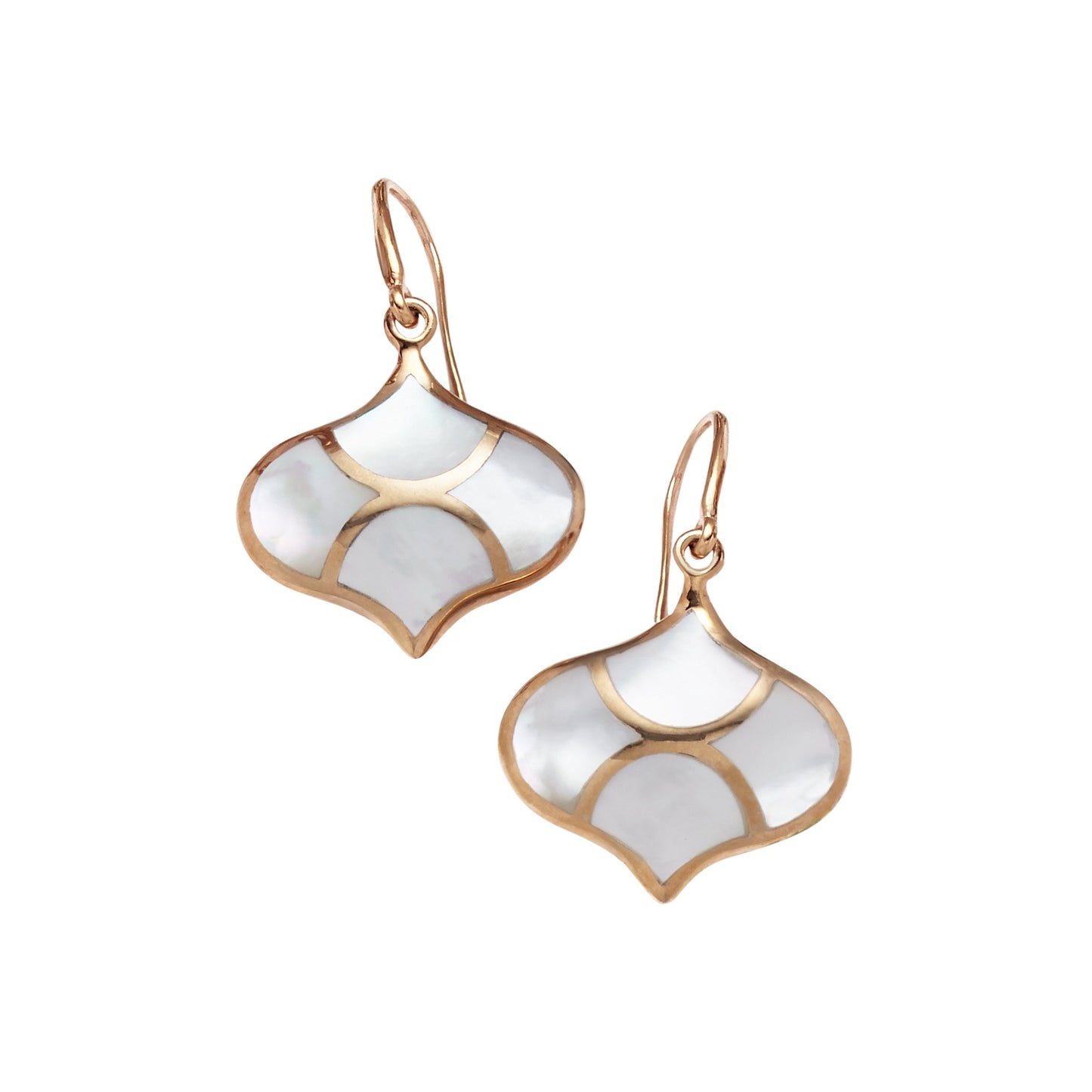 Koi Oval Mother of Pearl Vermeil Sterling Earrings