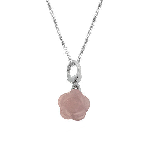 Medium Pink Quartz Rose Pendant