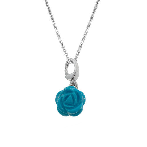 Medium Turquoise Rose Pendant