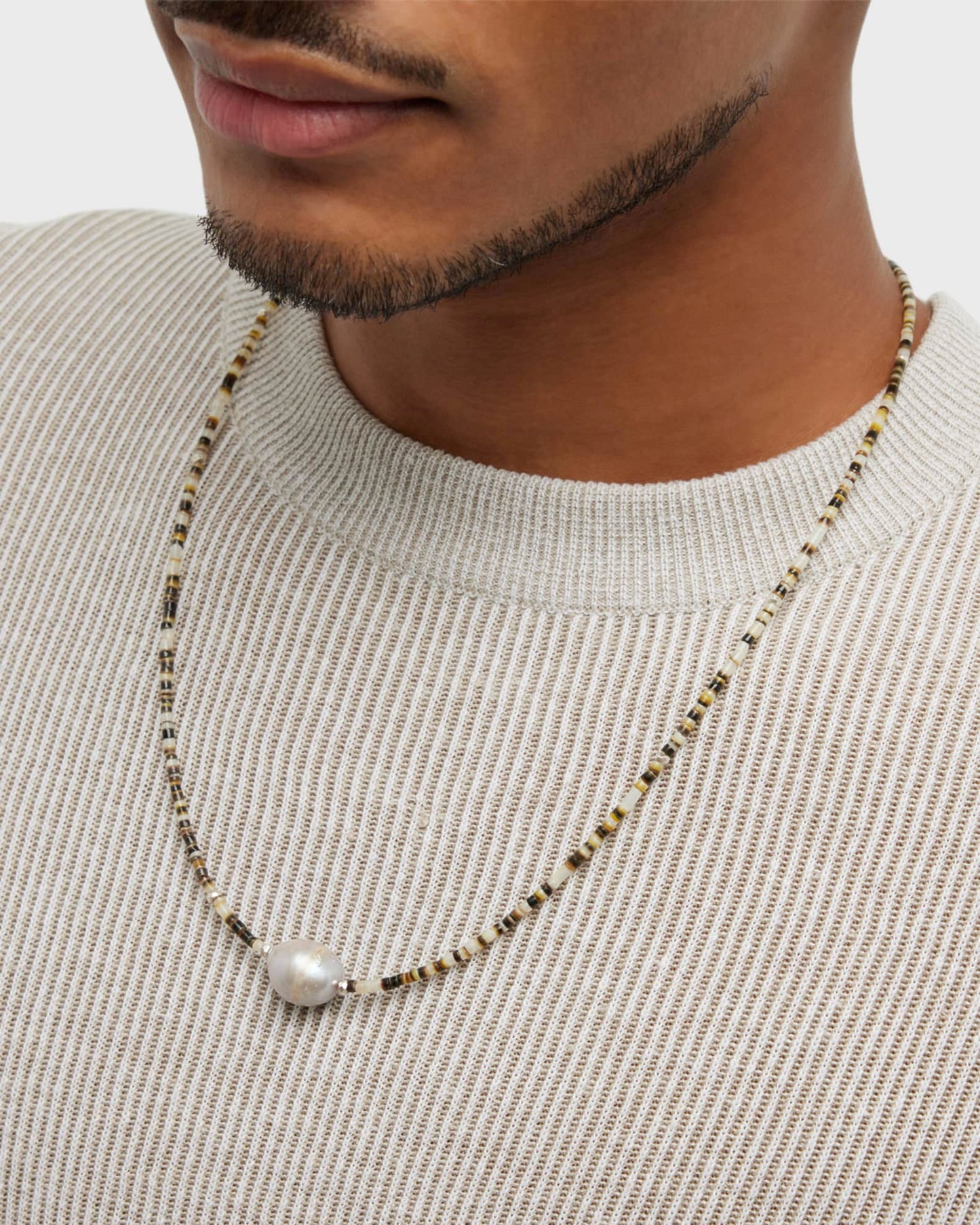 Shell Beaded Necklace & Freshwater Pearl