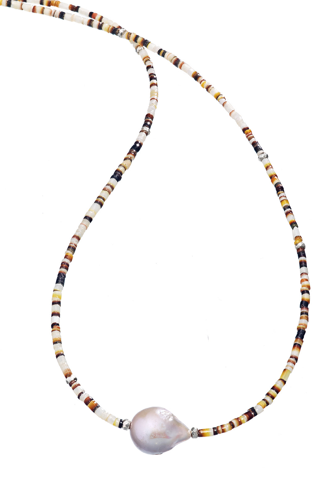 Shell Beaded Necklace & Freshwater Pearl