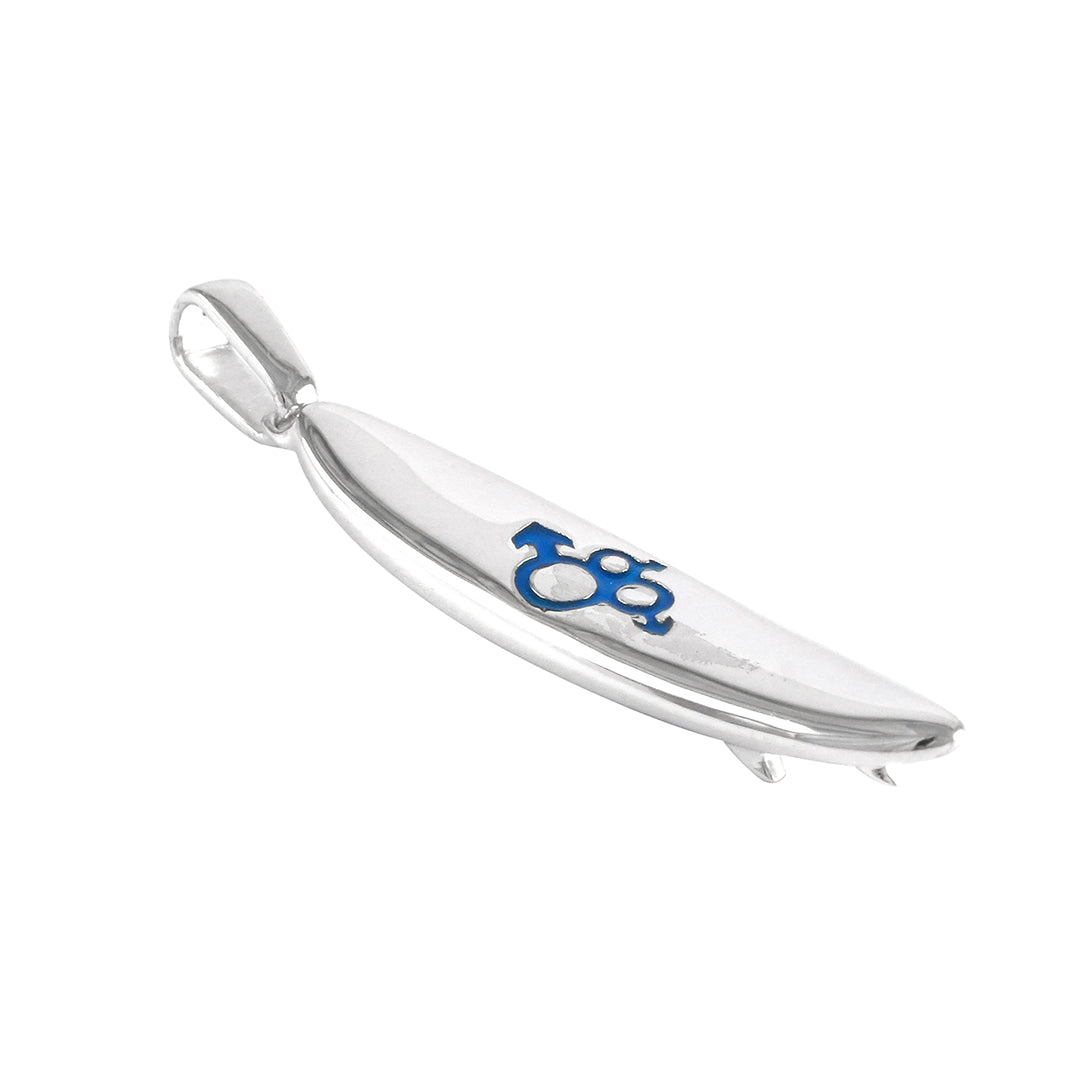 Hand-Painted Enamel Mars/Venus Surfboard Sterling Silver Pendant I Jan Leslie Cufflinks and Accessories.