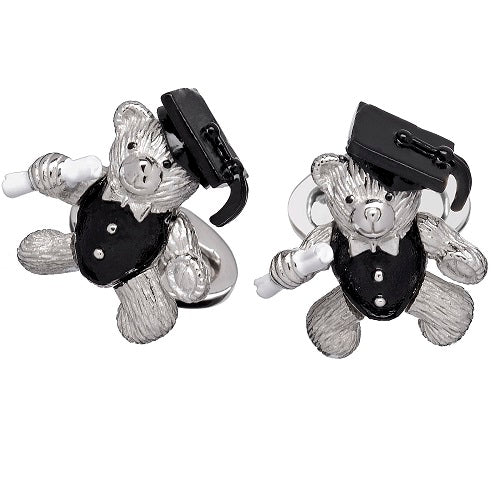 Graduation Gift Bear Sterling Silver Cufflinks Cufflinks Jan Leslie Brown Jan Leslie