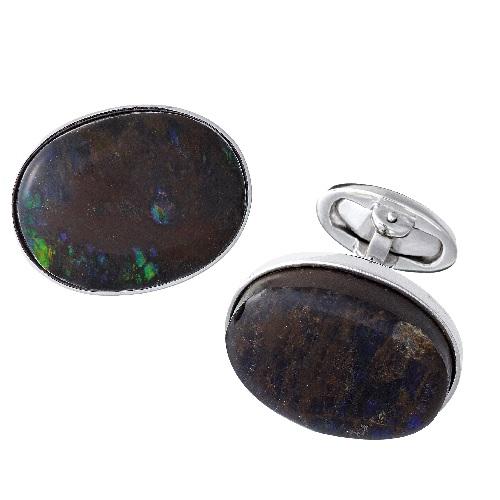 Ammolite Sterling Silver Cufflinks I Jan Leslie