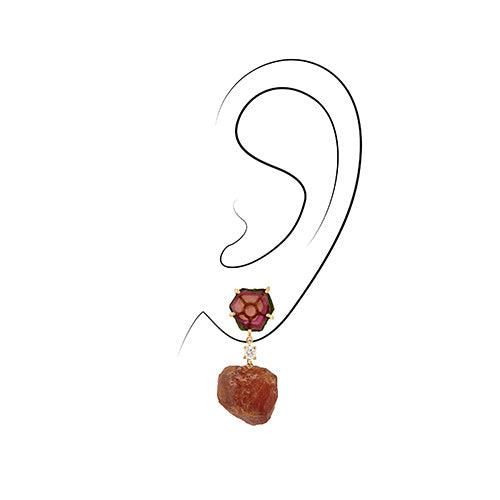 Cascade Range 18K One of a Kind Earrings Bespoke Earrings Jan Leslie