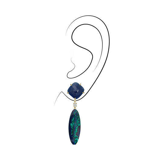 Cabo San Lucas 18K One of a Kind Earrings Bespoke Earrings Jan Leslie Jan Leslie