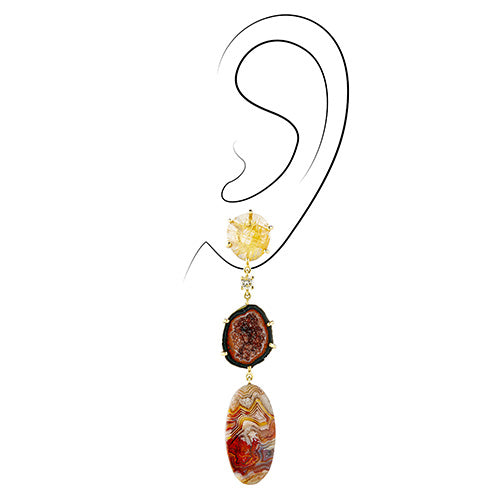 Grand Canyon 18K One of a Kind Earrings Bespoke Earrings Jan Leslie Jan Leslie