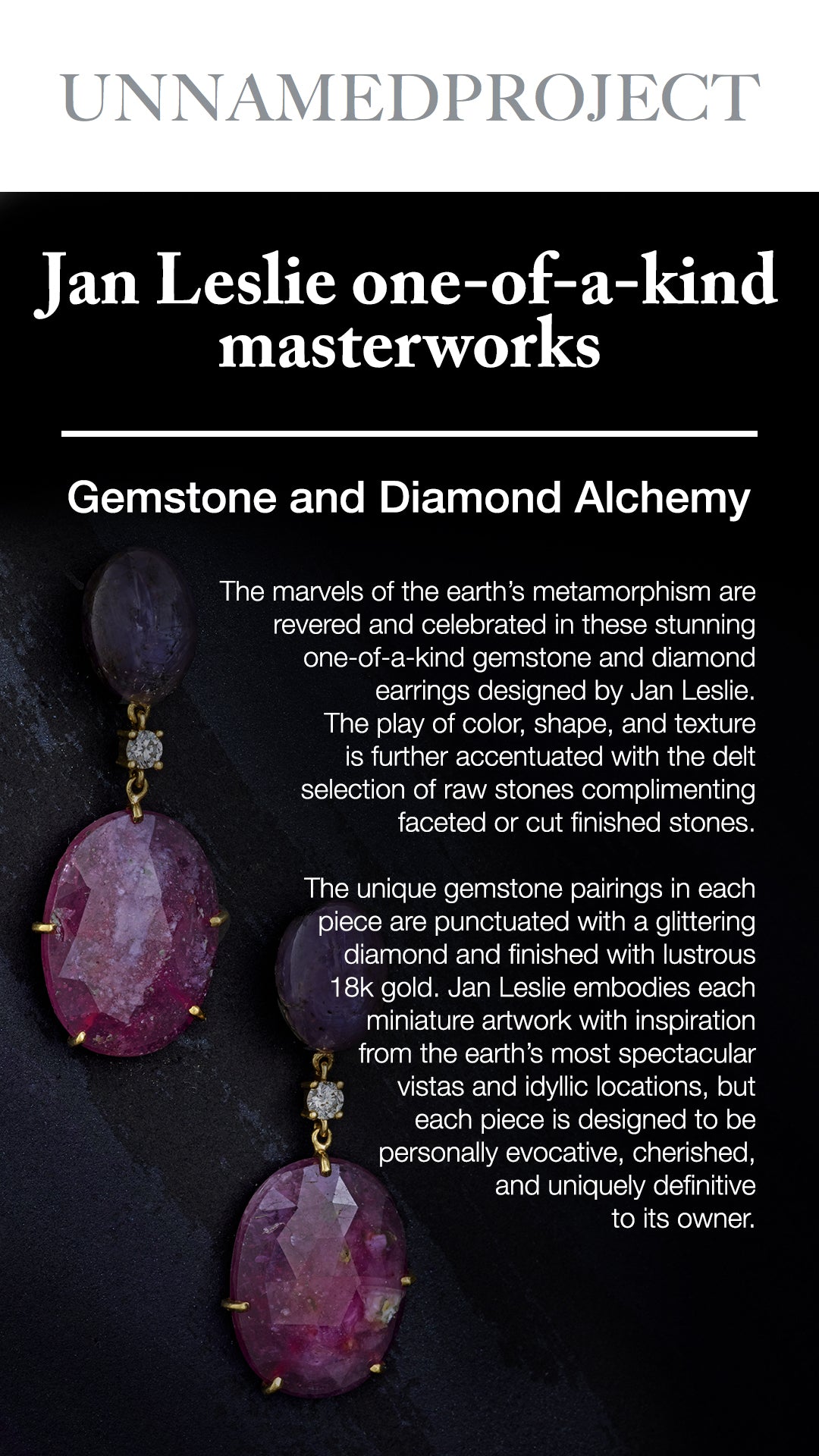 Pink Sapphire, Purple Star of Sapphire & Diamond 18K Gold One of a Kind Gemstone Earrings