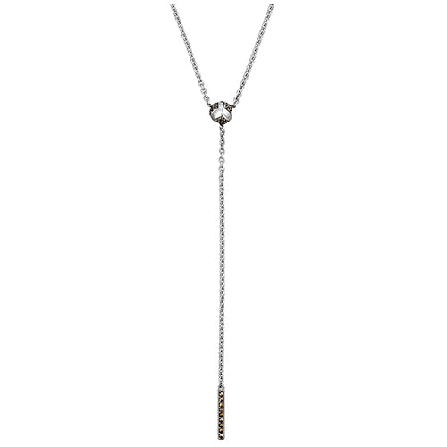 Stardust Pave' Knot Sterling Silver Y Necklace