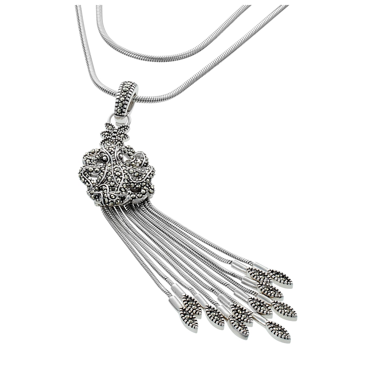 Stardust Octopus Pave' Sterling Necklace