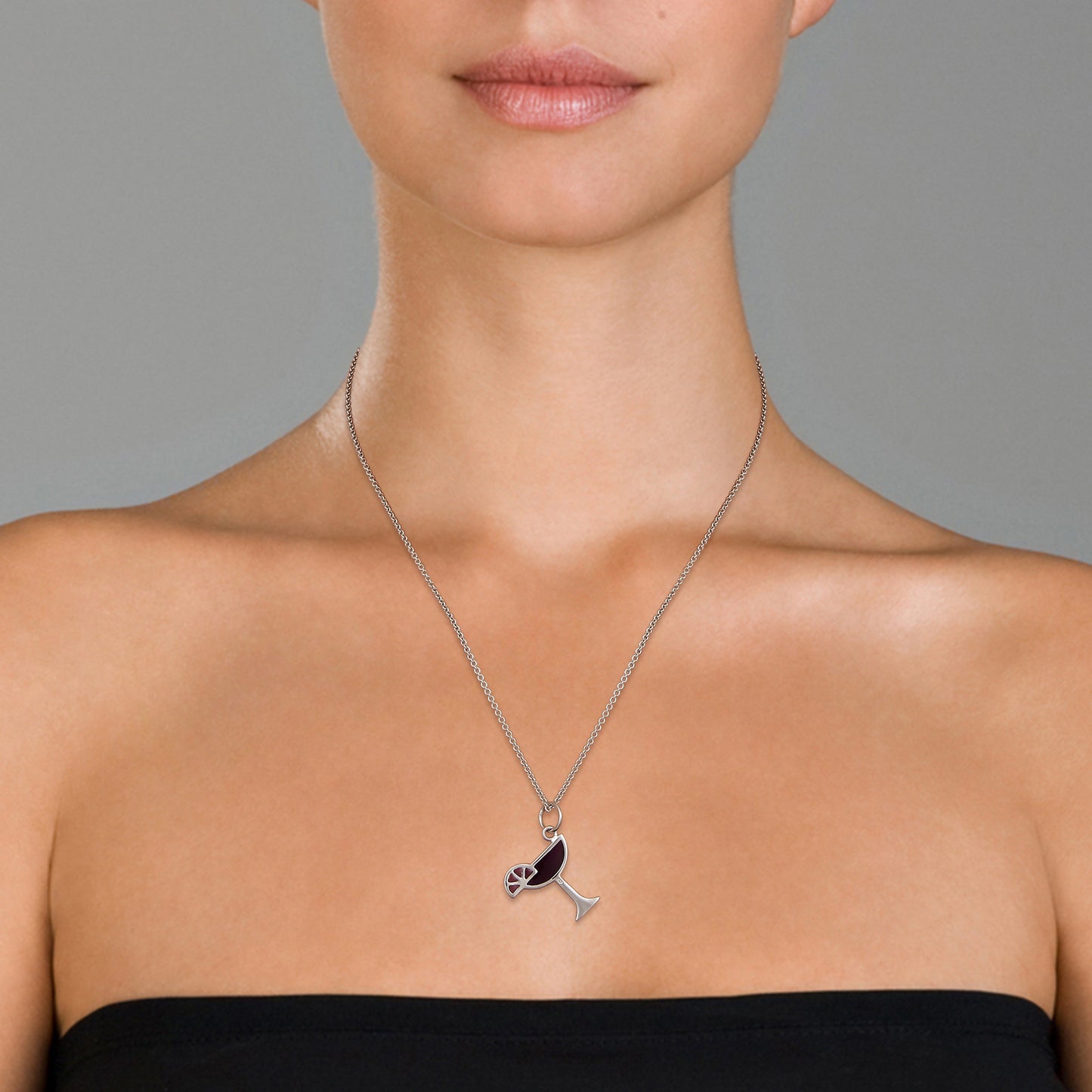 Martini Glass Charm Necklace I Jan Leslie