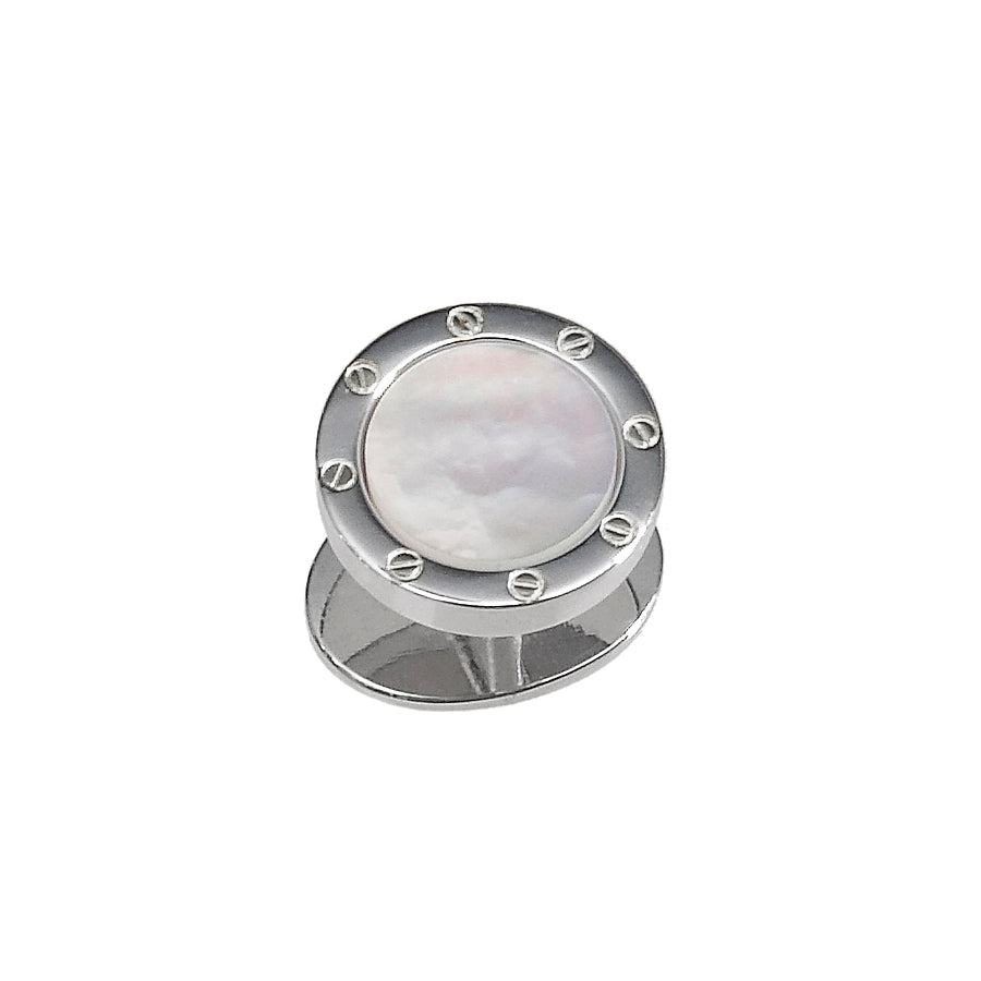 Onyx or White Mother of Pearl Rivet Single Tuxedo Stud