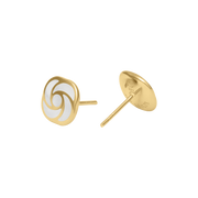 Mother-of-pearl pinwheel stud earrings in gold vermeil