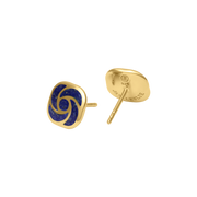 Lapis lazuli pinwheel stud earrings in gold vermeil 