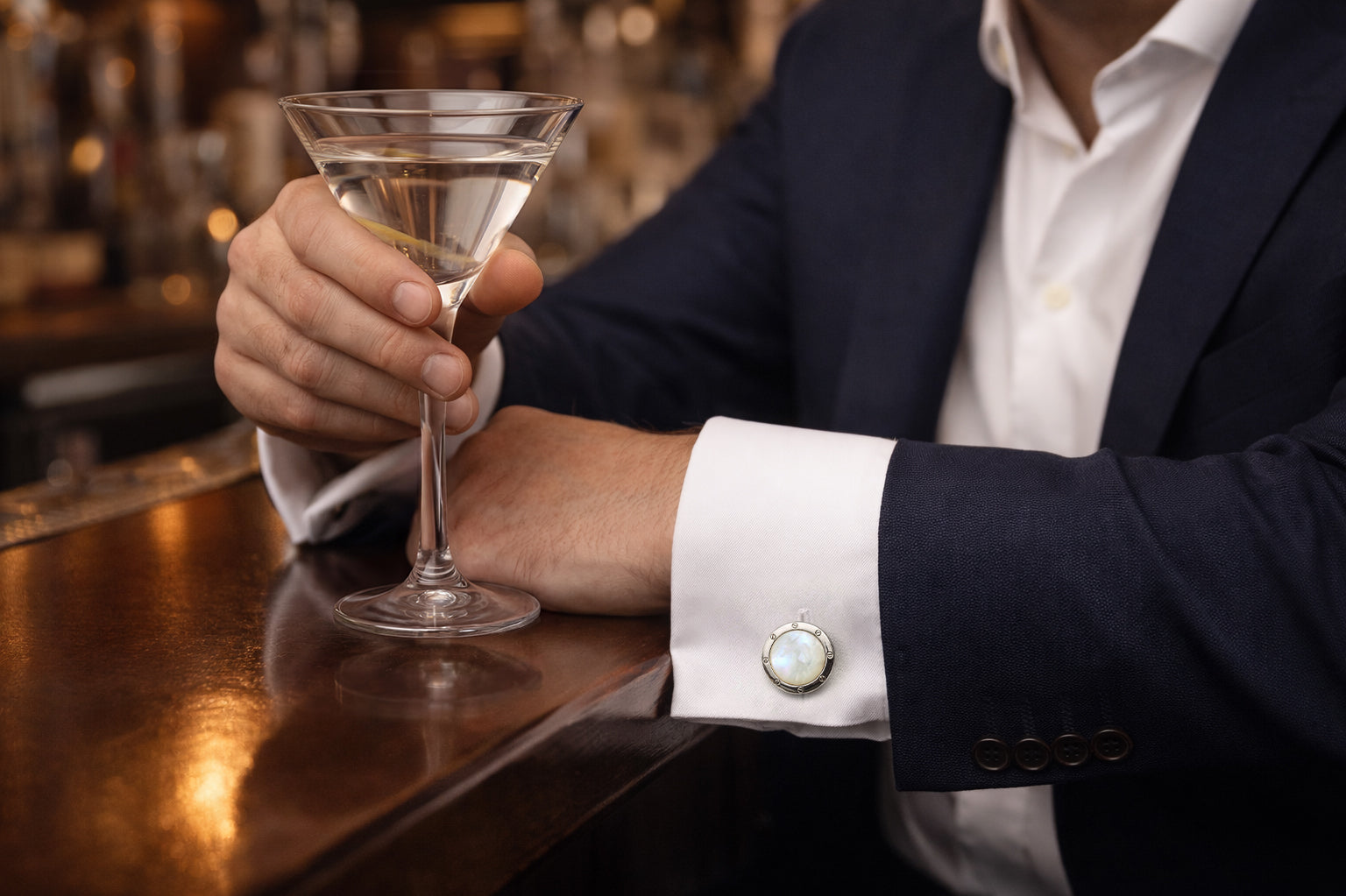Sterling Silver & Lapis Gemstone Rivet Etch Detail Cufflinks – Jan