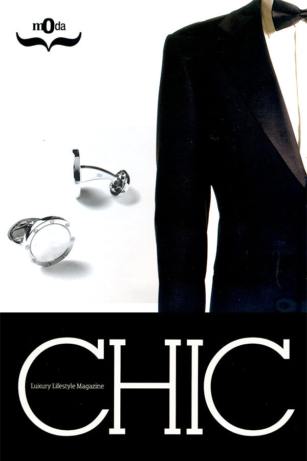 Rivet Etch Mother of Pearl Sterling Cufflinks
