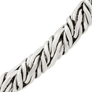 Macro view of thick twisted rope chain weave texture