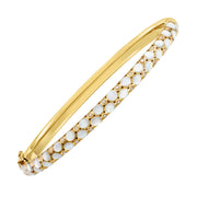 Gold Vermeil White Mother-of-Pearl Bubble Bangle Bracelet | Jan Leslie