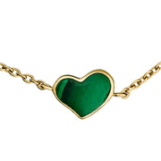 18K Gold Vermeil Malachite Heart Chain Bracelet | Jan Leslie