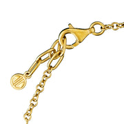 Gold lobster clasp and extender chain with Jan Leslie charm on heart station bracelet — Jan Leslie