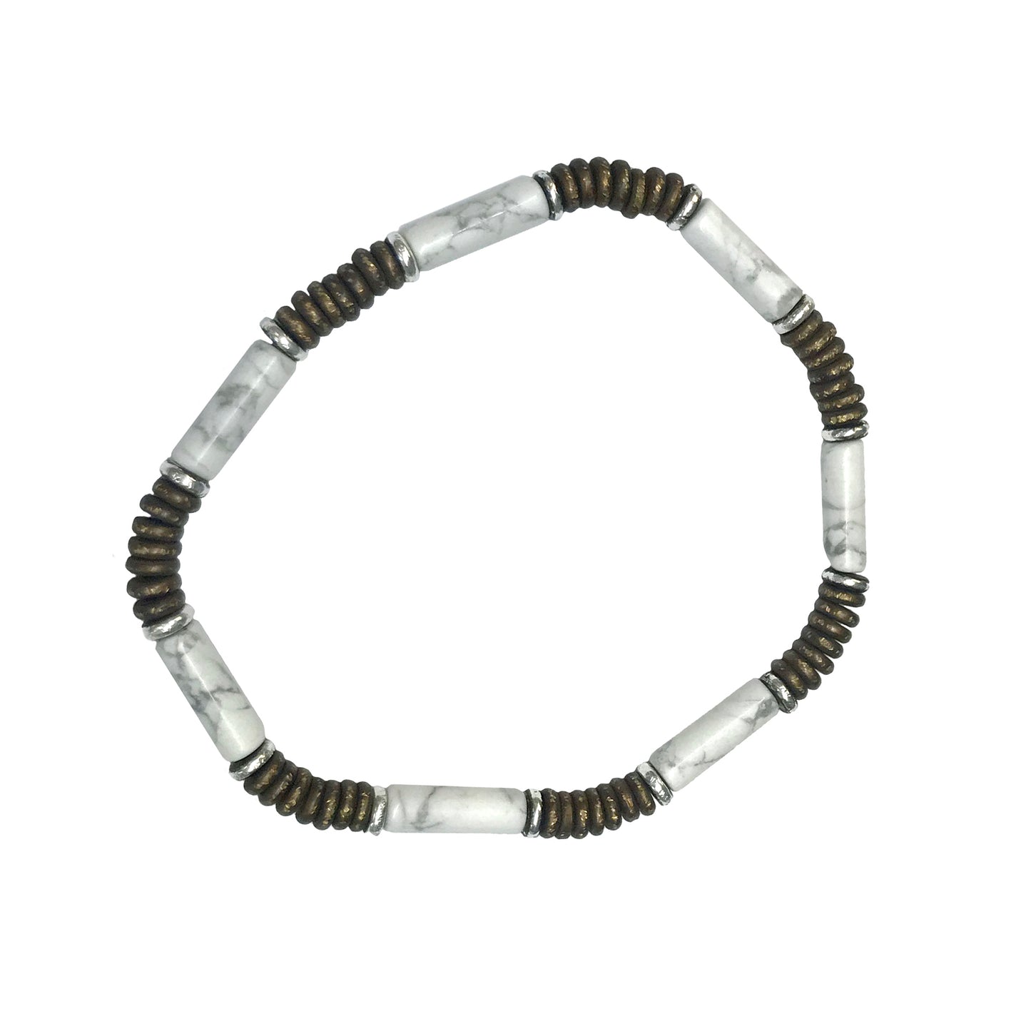 Gemstone Cylinder Sterling Flex Bracelet