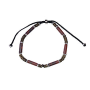 Gemstone Cylinder Sterling Pull Cord Bracelet
