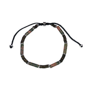 Gemstone Cylinder Sterling Pull Cord Bracelet