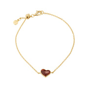 Rose Gold Vermeil Red Tiger Eye Heart Chain Bracelet | Jan Leslie