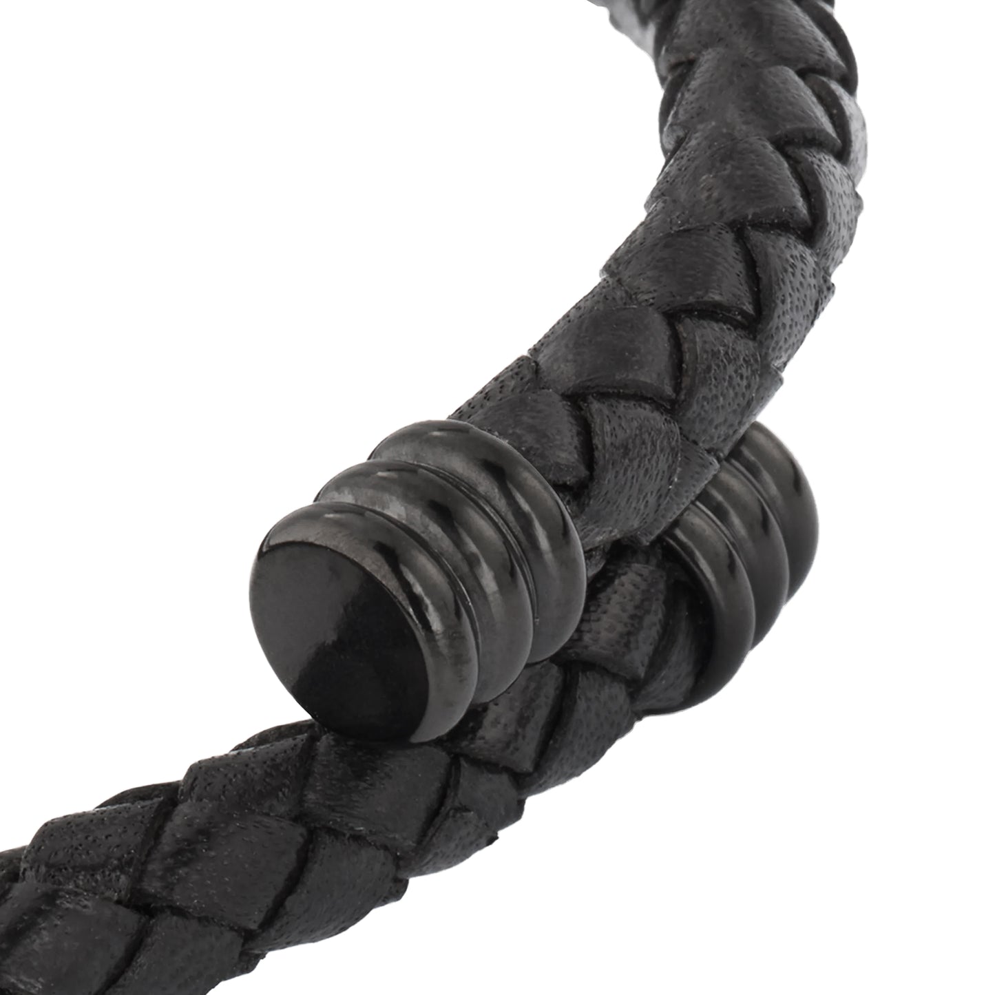 Braided Leather Bracelet with Flexible Spring Fit