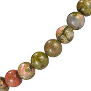 Polished golden-brown tiger's eye small round bead stretch bracelet