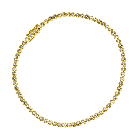 Diamond Tennis Bracelet 18K White Gold, and Yellow gold