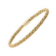 Men's twisted rope gold bracelet with magnetic barrel clasp.