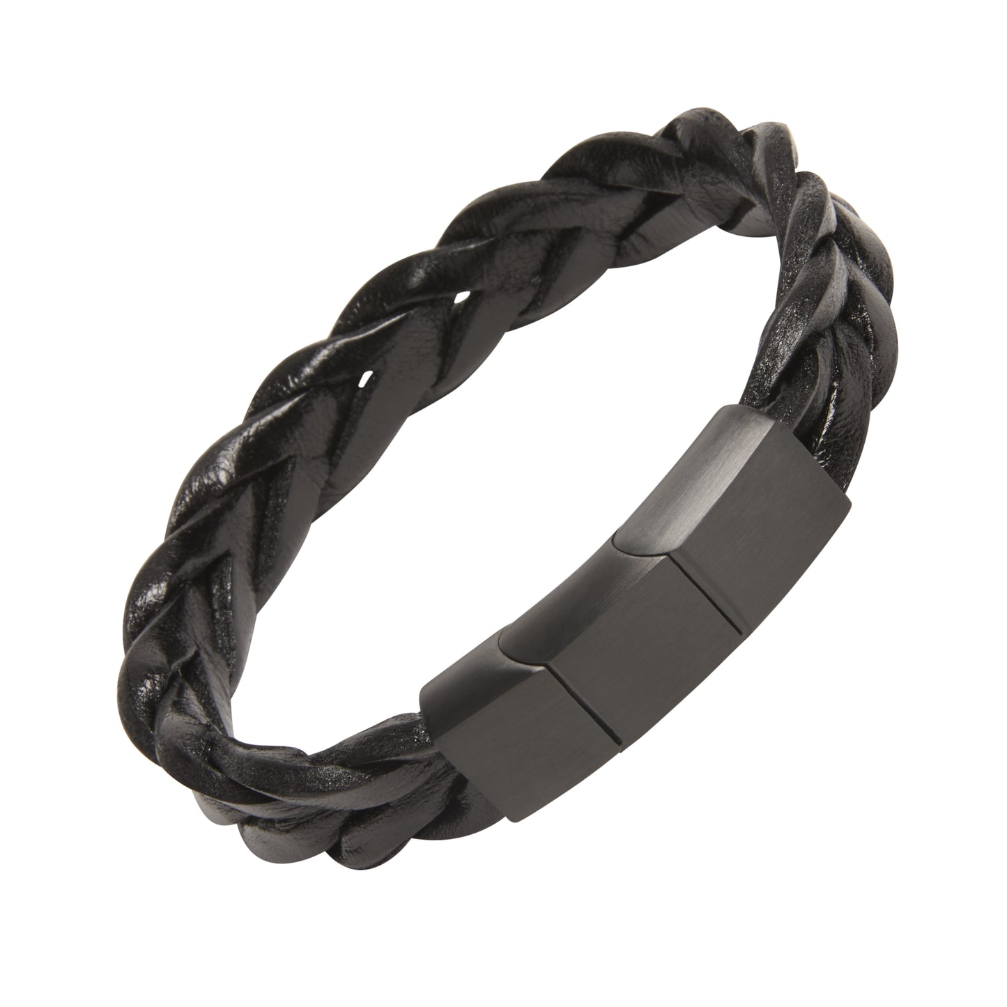 Wide Leather Braid Bracelet