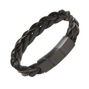 Wide Leather Braid Bracelet
