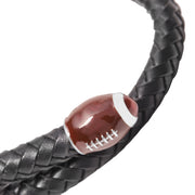 Football Braided Leather Spring Bracelet