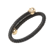 Skull Braided Leather Spring Bracelet