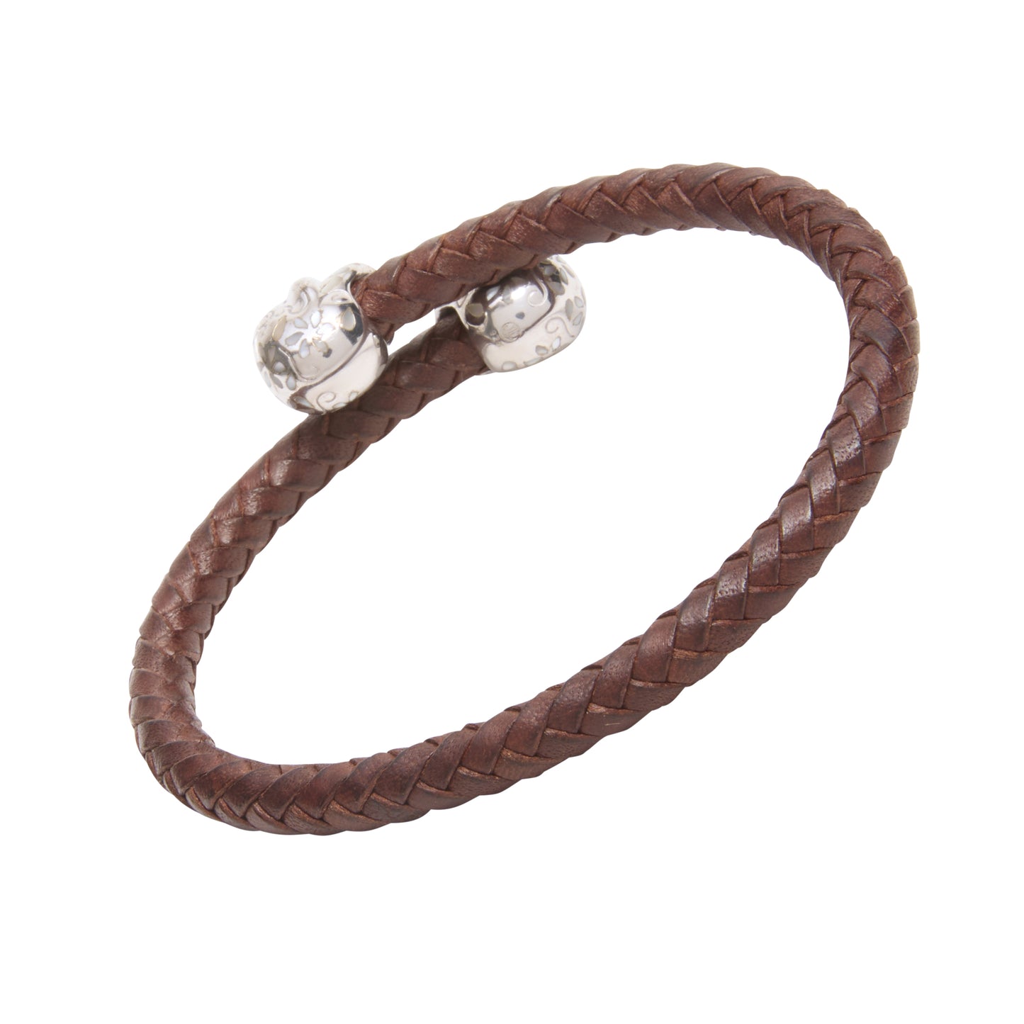 Skull Braided Leather Spring Bracelet