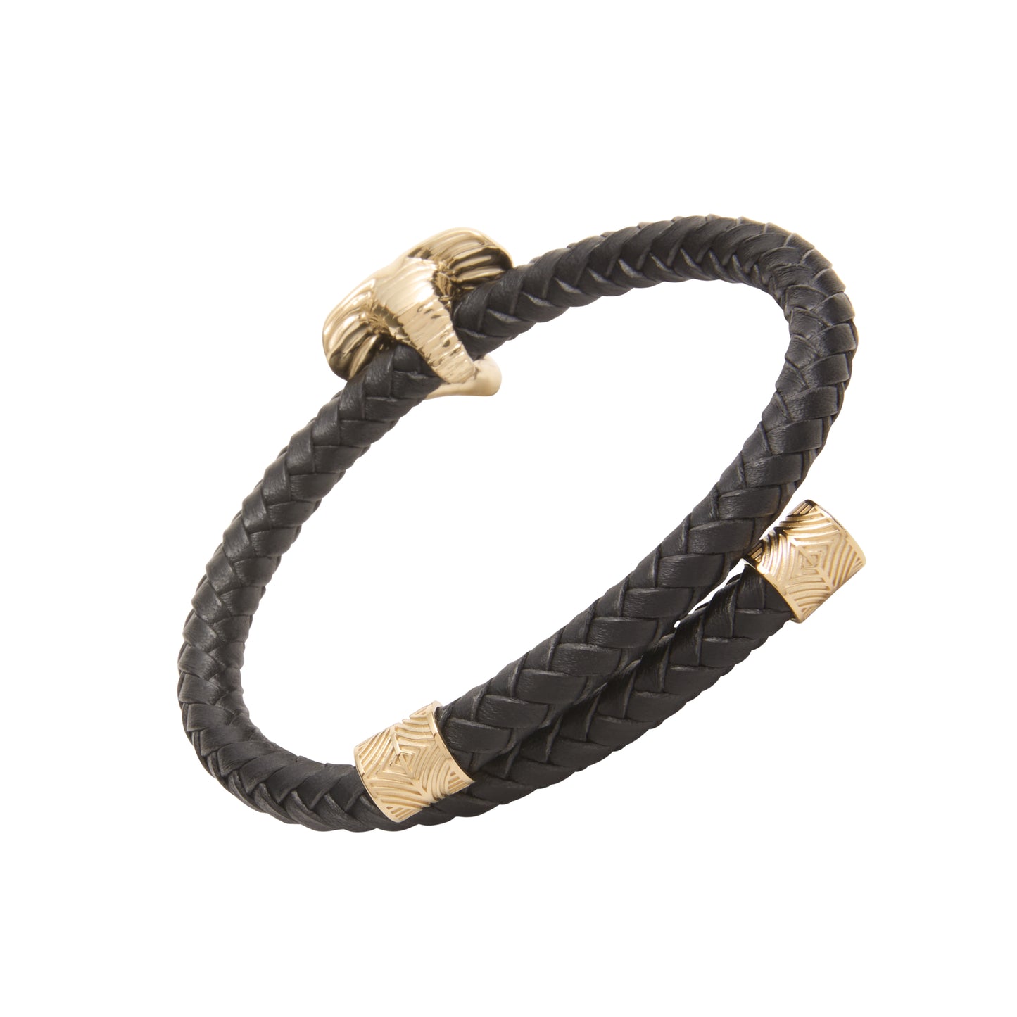Elephant Head Braided Leather Spring Bracelet