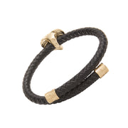 Elephant Head Braided Leather Spring Bracelet