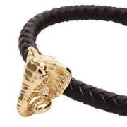 Elephant Head Braided Leather Spring Bracelet