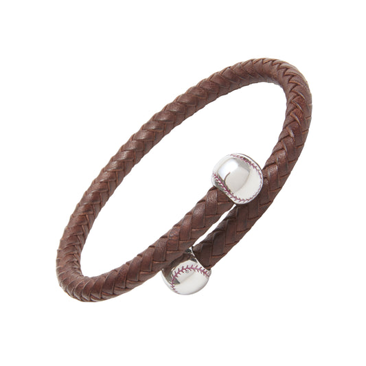 Sterling Baseball Brown SPRING Bracelet