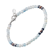 Opal Bead Bracelet with Wood and Sterling Silver Spacers I Jan Leslie Cufflinks and Accessories. 