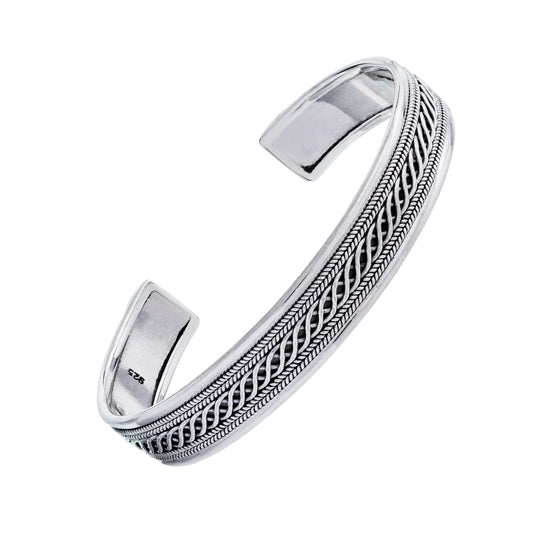 Braided Sterling Cuff Bracelet