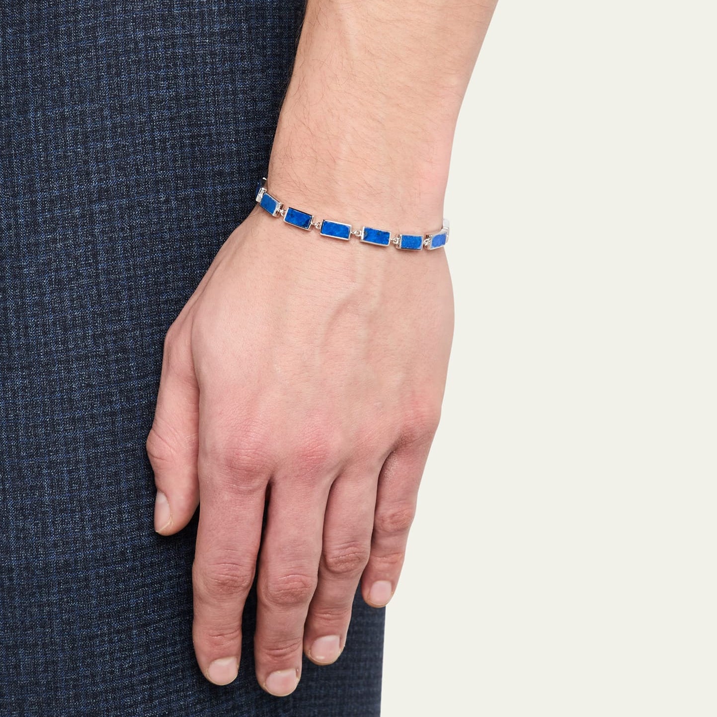 Go Knicks!  Blue Lapis Dash & Orange Woven Leather Bracelet Stack