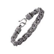 Oxidized Sterling Silver Double-Strand Balinese Foxtail Chain Bracelet | Jan Leslie