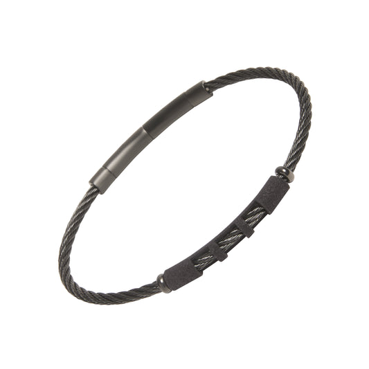Cable Bracelet with Leather