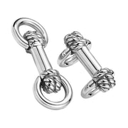 Rope Knot Horseshoe Sterling  Cufflinks