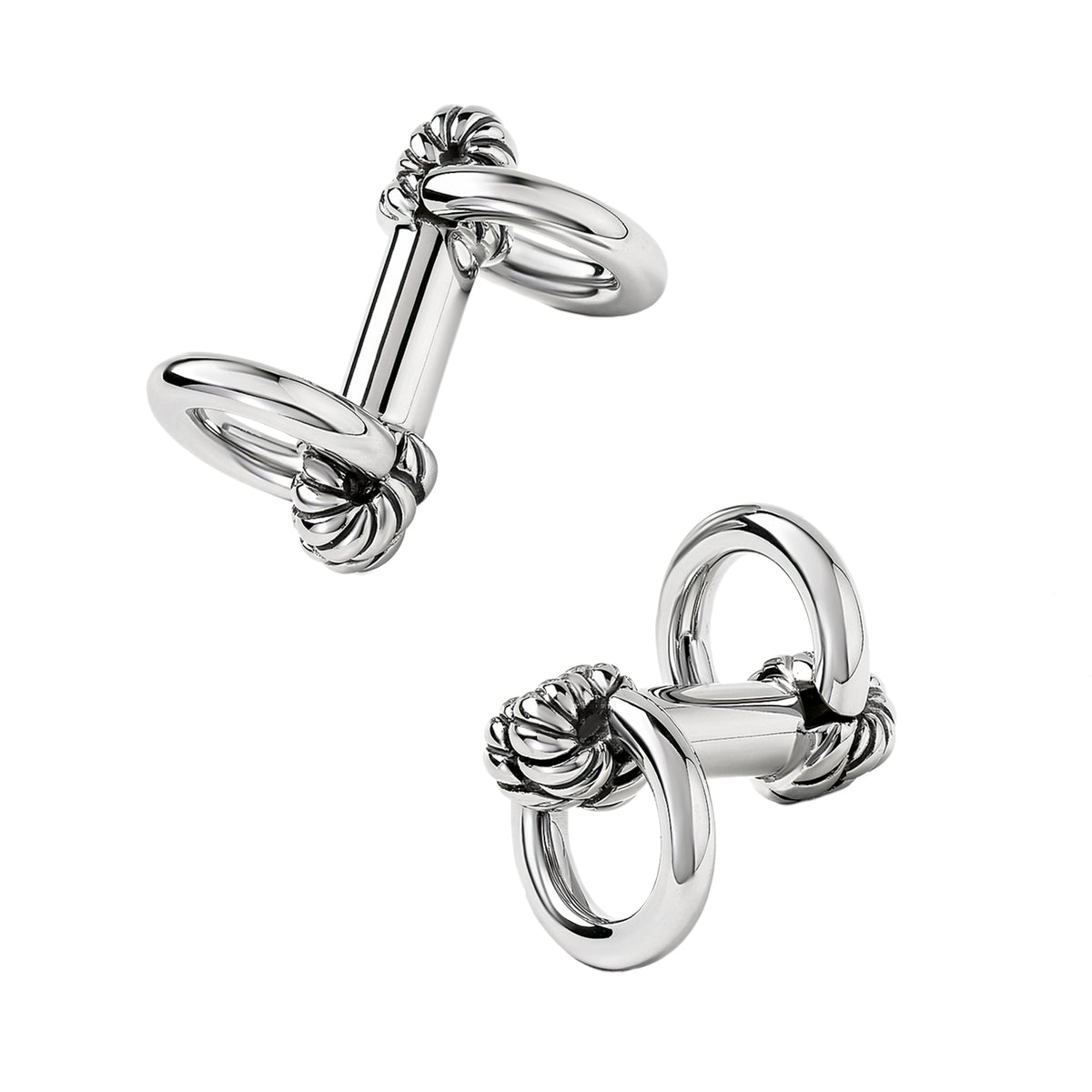 Rope Knot Horseshoe Sterling  Cufflinks