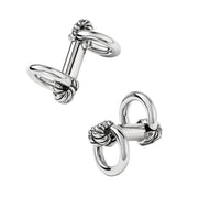Rope Knot Horseshoe Sterling  Cufflinks