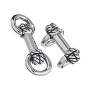 Staggered pair of sterling silver rope knot bar cufflinks  Jan Leslie